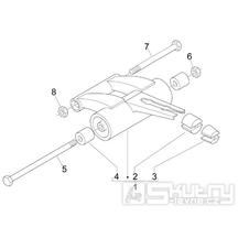 4.01 Uložení motoru - Gilera Stalker 50 2T 2008-2011 (ZAPC40100, ZAPC40101)