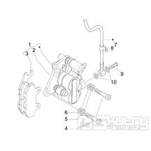 5.01 Brzdový třmen, destičky - Gilera Stalker 50 2T 2008-2011 (ZAPC40100, ZAPC40101)