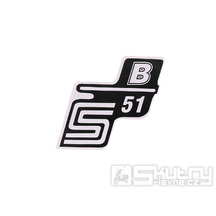Nápis S51 B samolepicí fólie bílá pro Simson S51 / S51 Enduro