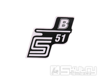 Nápis S51 B samolepicí fólie bílá pro Simson S51 / S51 Enduro
