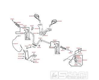 F03 Gripy / zrcátka / řídítka / kapotáž řídítek - Kymco Yager 50 GT