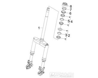 4.02 Přední kyvná vidlice, ložiska řízení - Gilera Runner 50 SP 2005-2006 (ZAPC46100)