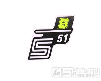 Nápis S51 B samolepicí fólie neonově žlutá pro Simson S51 / S51 Enduro