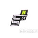 Nápis S51 B samolepicí fólie neonově žlutá pro Simson S51 / S51 Enduro