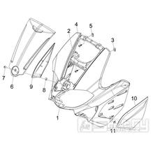 2.26 Přední plast, kapotáž - Gilera Runner 50 SP 2010-2012 (ZAPC46100, ZAPC46300, ZAPC4610001)