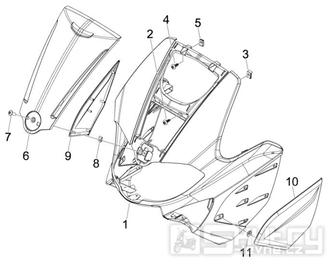 2.26 Přední plast, kapotáž - Gilera Runner 50 SP 2010-2012 (ZAPC46100, ZAPC46300, ZAPC4610001)