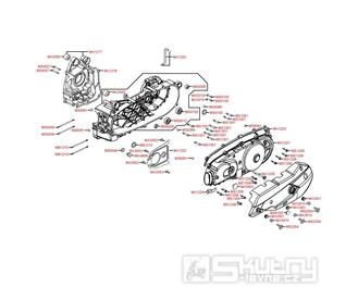 E01 Kliková skříň a kryt variátoru - Kymco Movie S 125i SR25BA