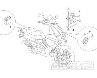 6.05 Baterie, houkačka, relé - Gilera Runner 125 VX 4T 2007 (ZAPM46300)