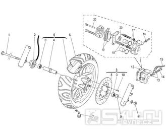 Přední kolo a brzdový systém - Malaguti Madison R 180