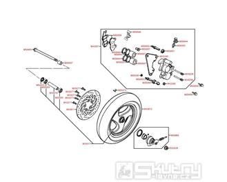 F07 Přední kolo / brzdový třmen - Kymco Grand Dink 50