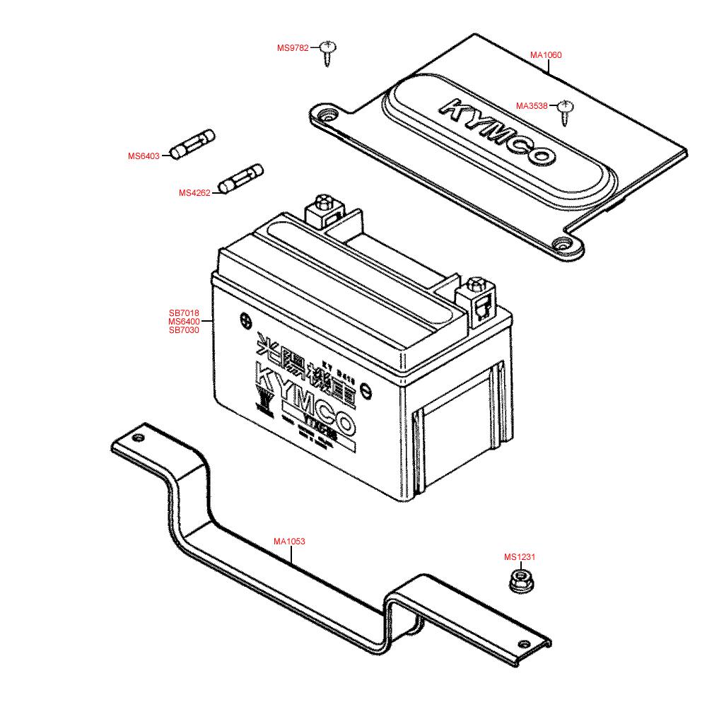 F11 Baterie a pojistky - Kymco Movie XL 125