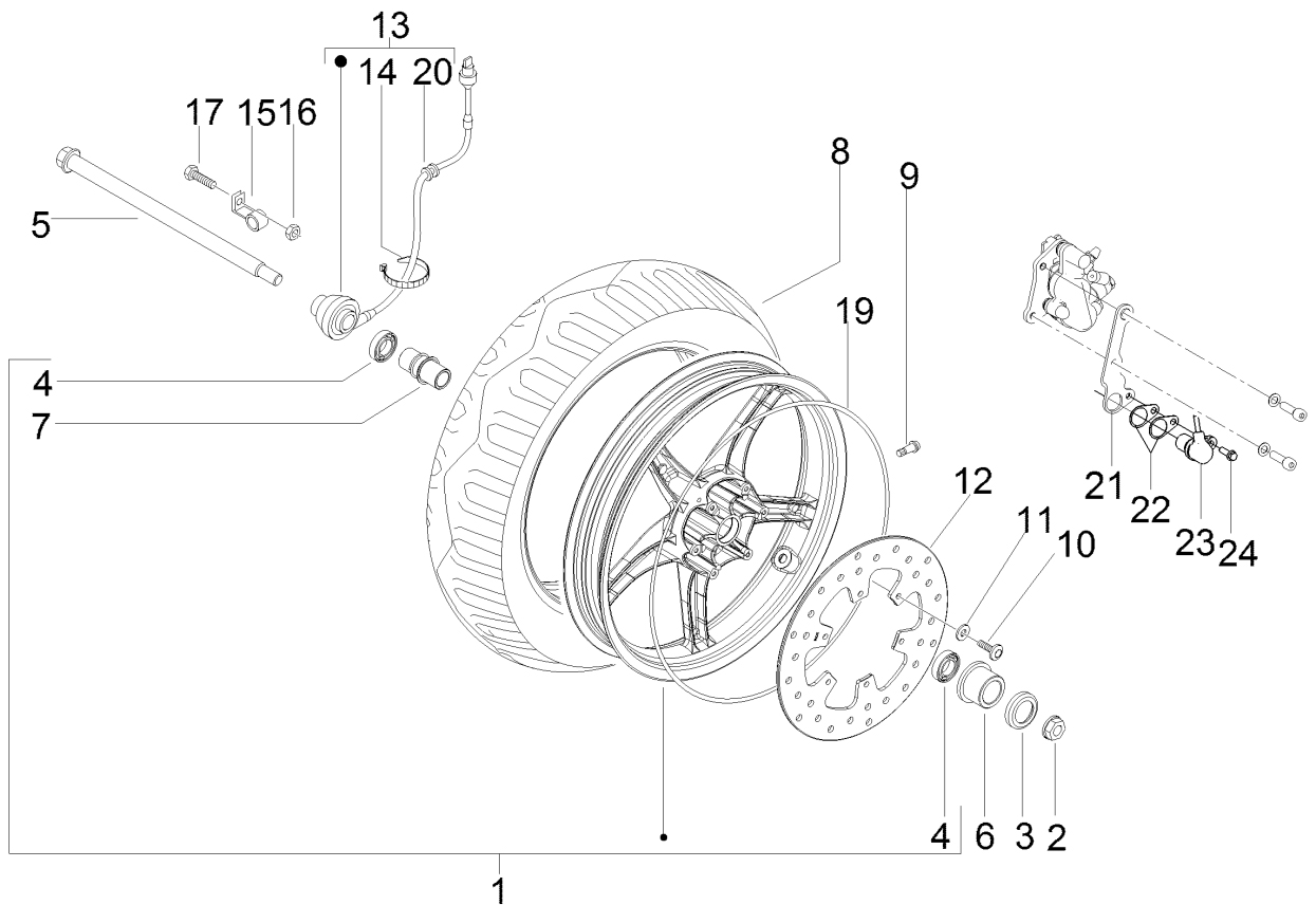 4.11 Přední kolo - Gilera Runner 125 ST 4T LC 2008-2012 (ZAPM46301)