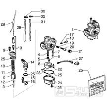 T12 Karburátor (jednotlivé díly) - Gilera Zulu 50 EBS do roku 2005 (VTBC33300...)