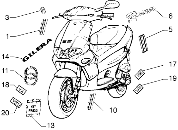 T27 Samolepky, loga - Gilera Runner 125 VX 4T LC (ZAPM24200)