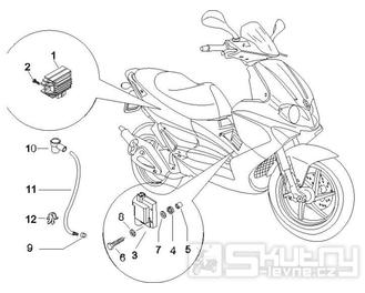 6.06 Regulátor napětí, zapalovací cívka a kabel - Gilera Runner 50 SP 2005-2006 (ZAPC46100)