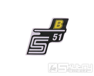 Nápis S51 B samolepicí fólie žlutá pro Simson S51 / S51 Enduro