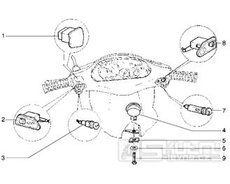 T49 Přepínače světel a blinkrů, klakson - Gilera Runner 50 do roku 1999 (ZAPC14000)