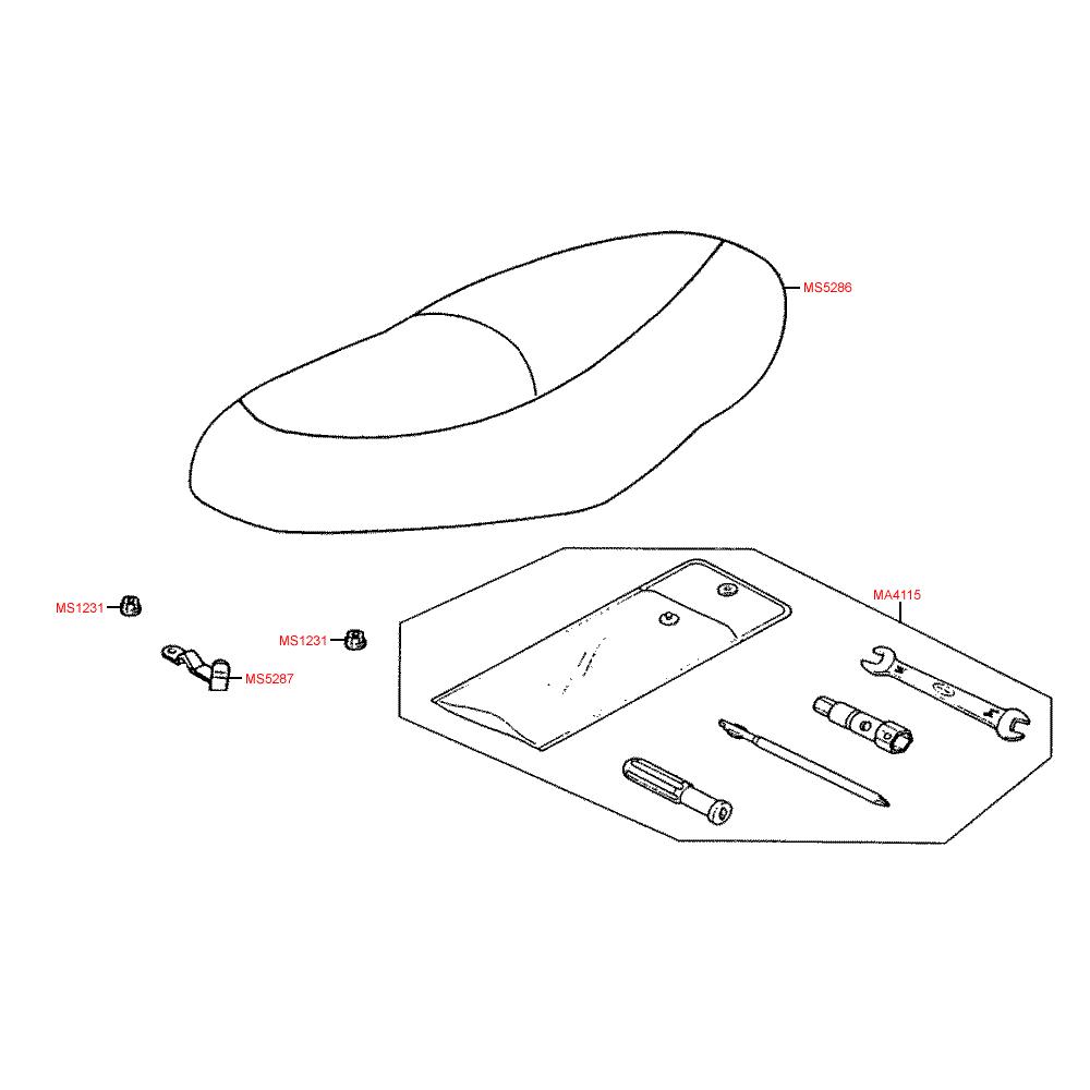 F09 Sedačka a nářadí - Kymco Heroism 125/150