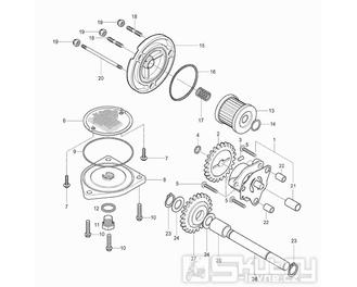 13 Olejové čerpadlo / Filtr - Hyosung GV 125 Aquila