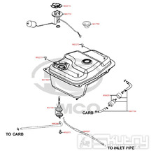 F10 Nádrž a palivový kohout pro Kymco Super 8 125 [LC2U82000] (KL25CA) KC125T-B