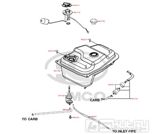 F10 Nádrž a palivový kohout pro Kymco Super 8 125 [LC2U82000] (KL25CA) KC125T-B
