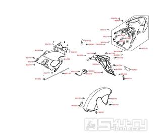 F19 Zadní světlo a zadní blatník - Kymco Agility 50 RS 2T KE10BA