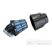 Plastový vzduchový filtr Polini Blue Air Box 30°, Ø 37 mm černo modrý