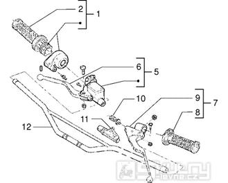 T27 Řidítka, gripy, brzdová a spojková páčka - Gilera Surfer (VTBC 08000 ...)
