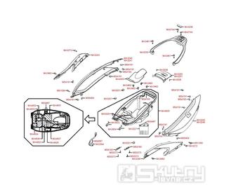 F12 Prostor pro přilbu / zadní kapotáž - Kymco Xciting 250i AFI