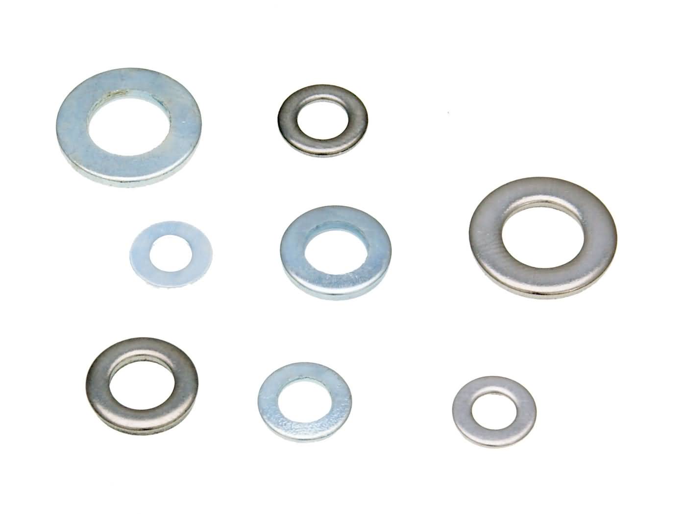 Podložky DIN125 z nerezové nebo pozinkované oceli 100 ks - různé velikosti