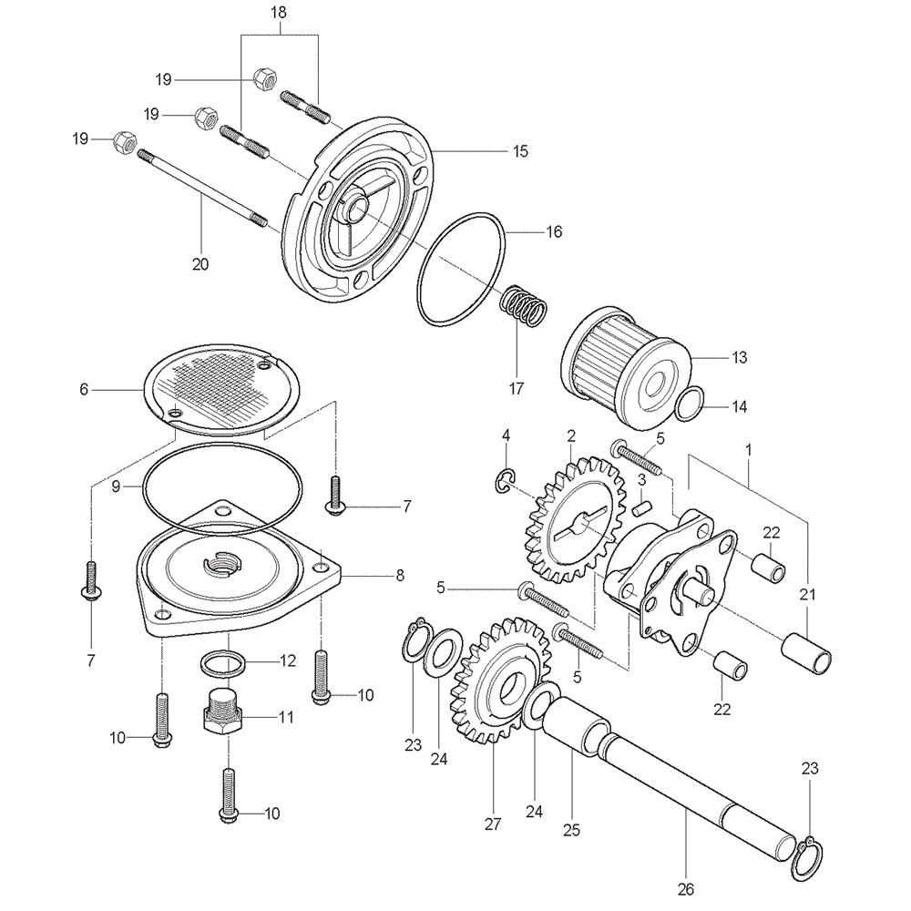 FIG13 Olejové čerpadlo / Filtr - Hyosung GT 125 RF