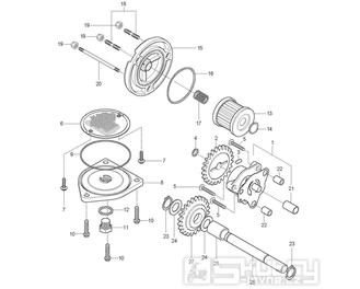 FIG13 Olejové čerpadlo / Filtr - Hyosung GT 125 RF