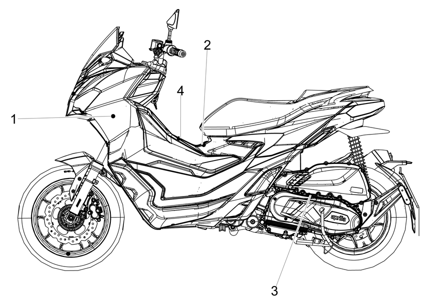 Samolepky pro Aprilia SR GT COMPACT 125 ie 4T 4V LC 21- E5 (EMEA-EU) [RP8MD5100]