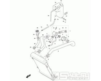 16 Hadice chladiče / Termostat - Hyosung GV 650 Fi