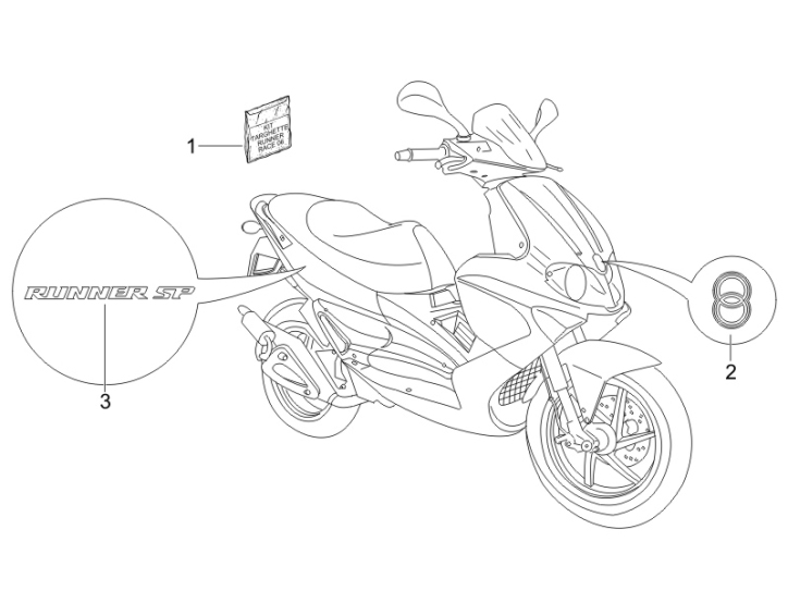 2.38 Samolepky, loga - Gilera Runner 50 SP Race (ZAPC46100)