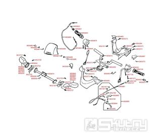 F03 Gripy / zrcátka / řídítka / kapotáž řídítek - Kymco Yager 50 (Spacer 50)