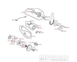 E07 Elektrický startér / Olejové čerpadlo - Kymco Movie S 125i SR25BA