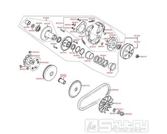 E05 Variátor kompletní - Kymco Super 8 50 4-Takt