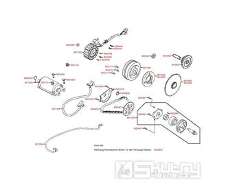 E06 Magneto dobíjení / Startér / Olejové čerpadlo - Kymco MXU 250