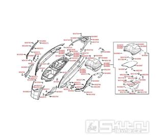 F12 Zadní kapotáž a úložný prostor pro přilbu - Kymco People GT 300i