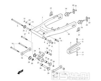 43 Zadní kyvná vidlice - Hyosung GT 250i N (Naked)