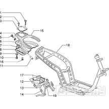 T18 Rám, hlavní stojan, zadní nosič - Gilera Easy Moving 50ccm 2T AC (SSP2T0001001...)
