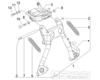 2.25 Hlavní stojan - Gilera Runner 50 SP 2005-2006 (ZAPC46100)