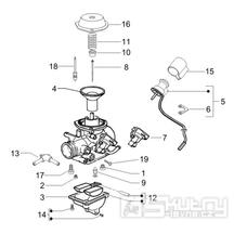 1.40 Karburátor (jednotlivé díly) - Gilera Runner 125 VX 4T 2005-2006 (ZAPM46100)