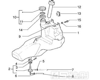 T21 Palivová nádrž - Gilera Stalker 50 do roku 2005 (ZAPC13000...)
