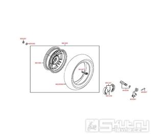 F08 Zadní kolo s brzdou - Kymco Like 50 4T KG10AA