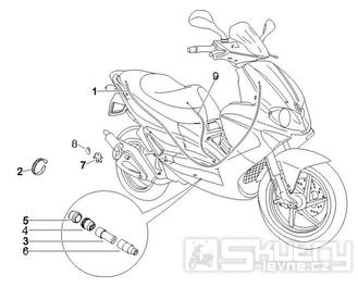 5.03 Brzdové lanko, rozdělovač - Gilera Runner 50 SP 2005-2006 (ZAPC46100)