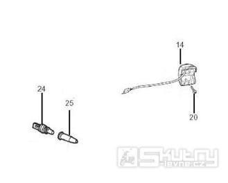 6.01 Přepínače světel, spínač brzdového světla - Gilera SMT 50 od roku 2006, D50B0 (ZAPG12D1)