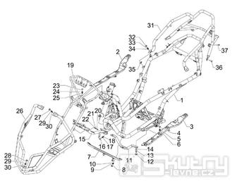 2.01 Rám - Gilera Fuoco 500ccm 4T-4V ie E3 LT od 2013 (ZAPM83100...)