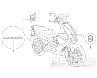 2.38 Samolepky, loga - Gilera Runner 50 PureJet Race CH 2006 (ZAPC46200)